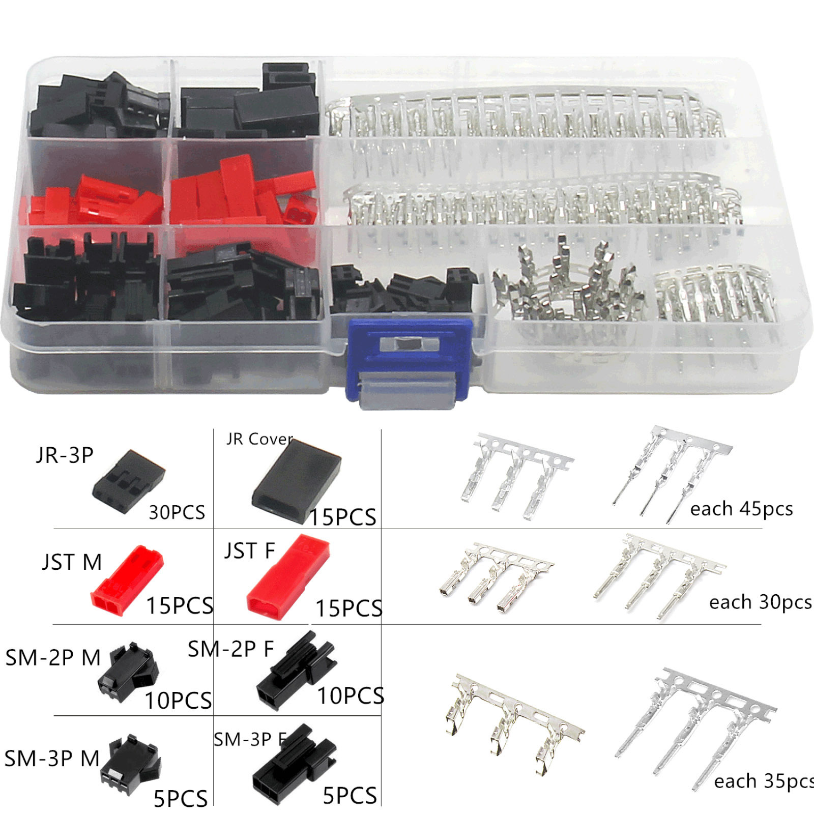 Rc Hobby Wire - Set di 105 Connettori Servo JR-3P